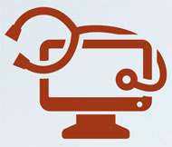 icon for health IT of a computer with stethscope