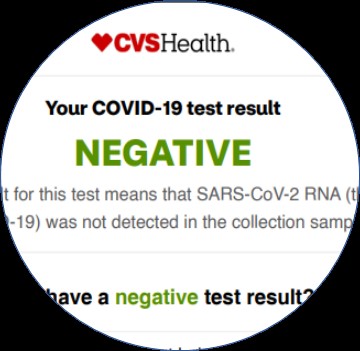 cvs negative covid test results example