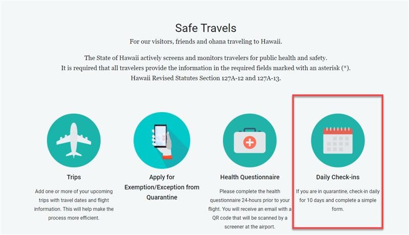 hawaii safe travels daily check in